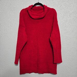 Wonderly Womens Red Cowl Neck Sweater Size XL‎ Oversized Soft Fluffy Comfortable